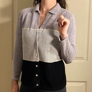 Designers Originals Color block Knit Silk Cardigan
